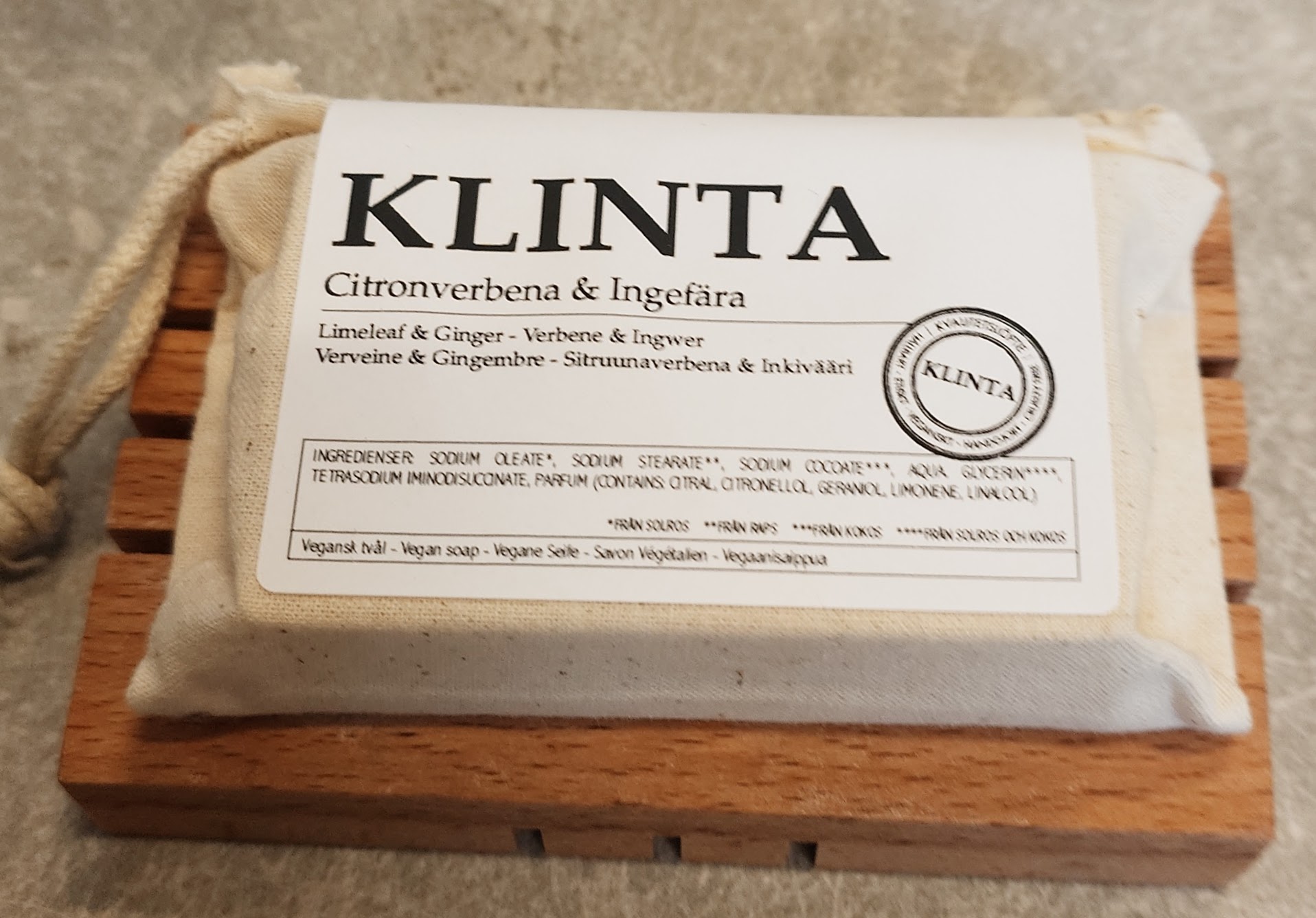 Ekologisk Vegantvål med Citronverbena & Ingefära