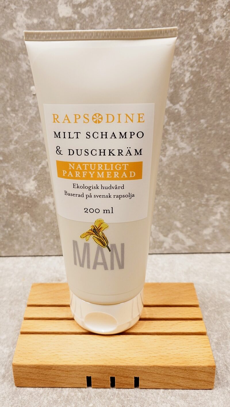 Ekologisk MAN Milt Schampo & Duschkräm från Rapsodine 200ml