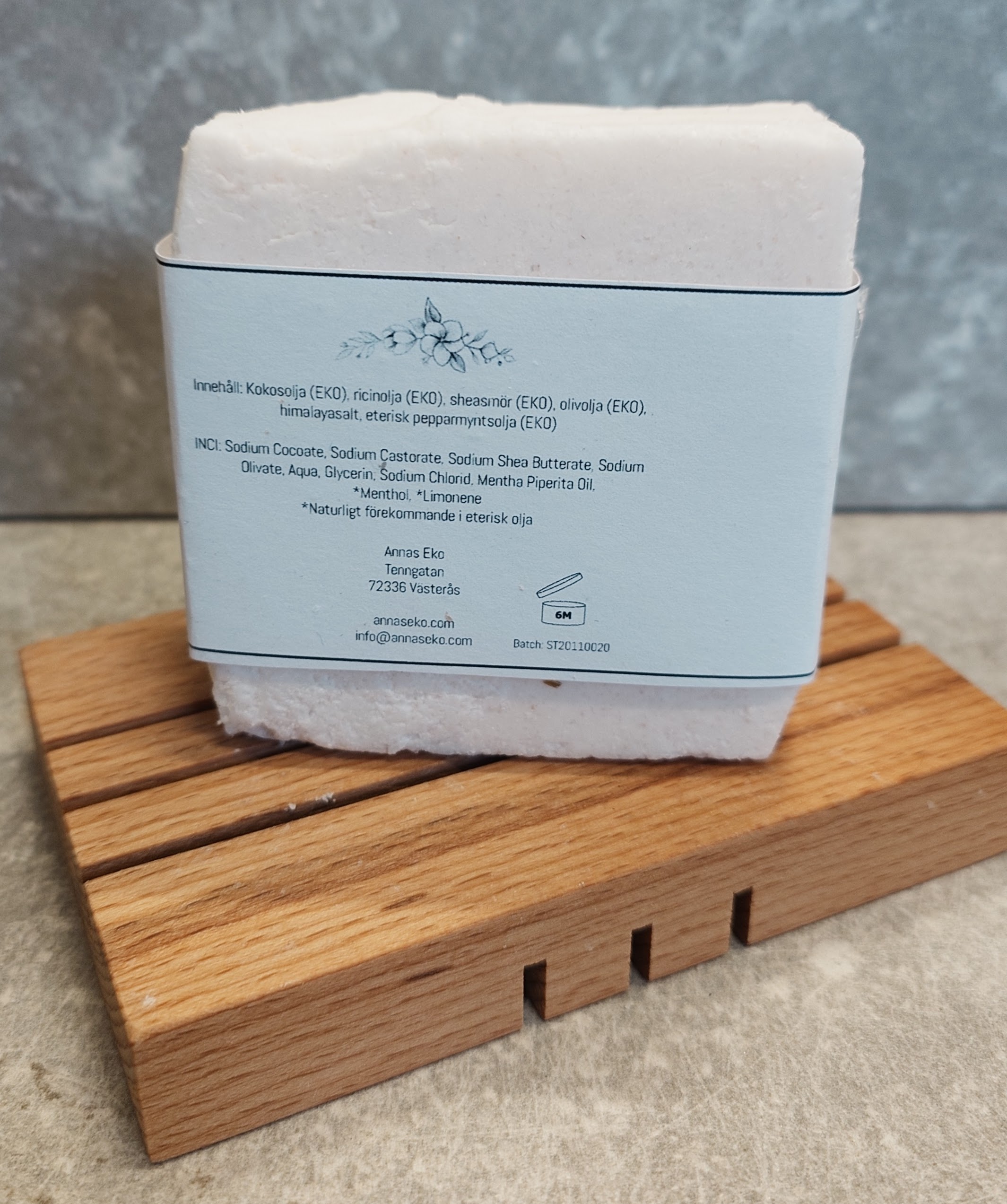 Handgjord Tvål - Rosa Salttvål - Skrubbtvål från Annas Eko 150g - Bild 3