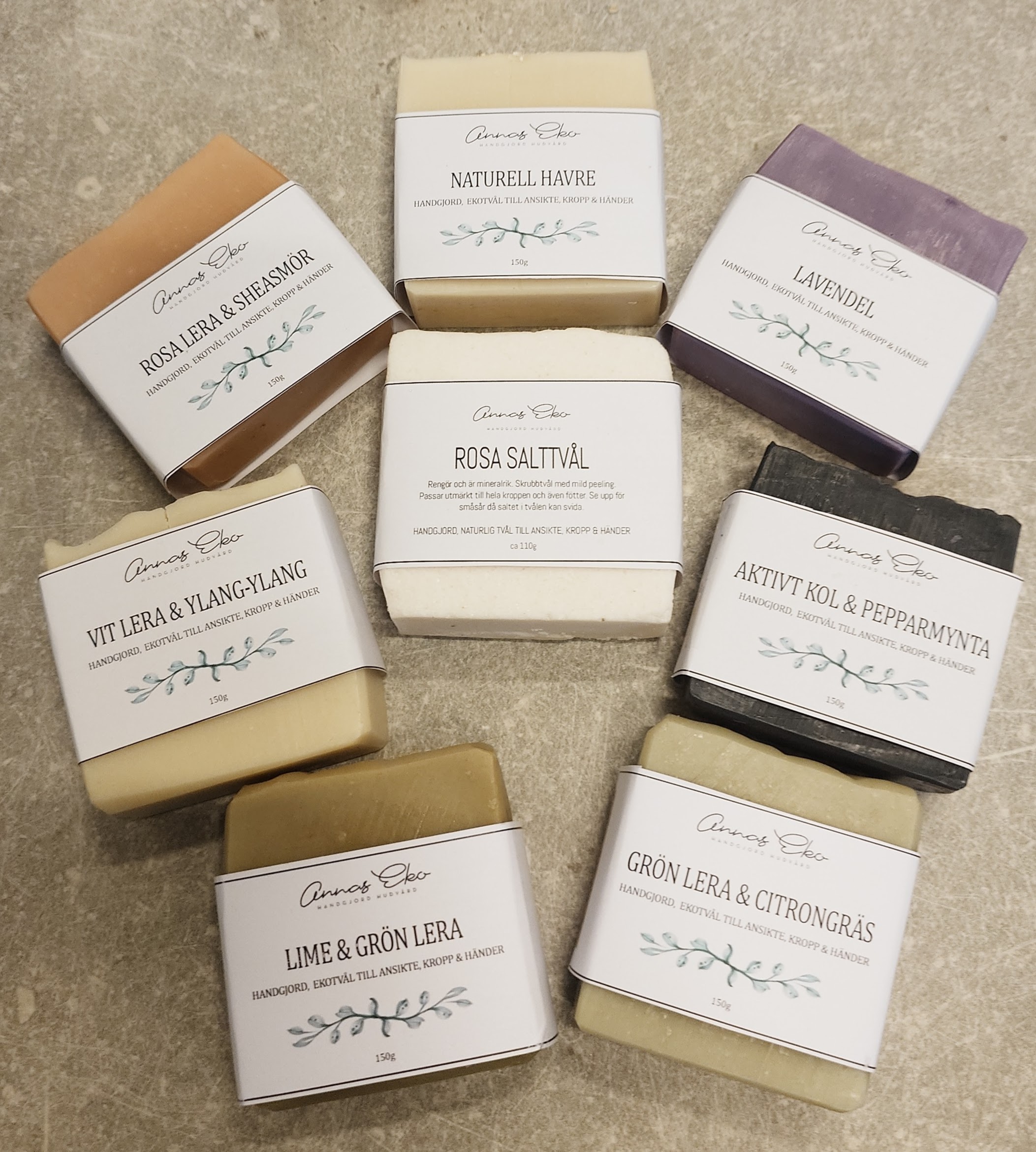 Annas Eko Handgjorda Tvål - Aktivt Kol & Pepparmynta 150g - Bild 3