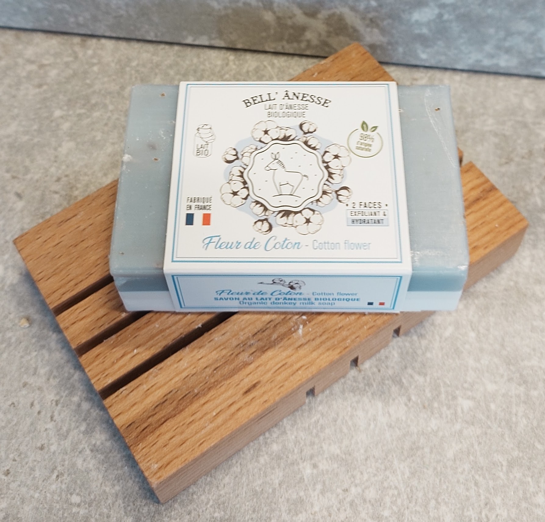 Marseille Fast Tvål med Åsnemjölk och Vit Bomull 125g