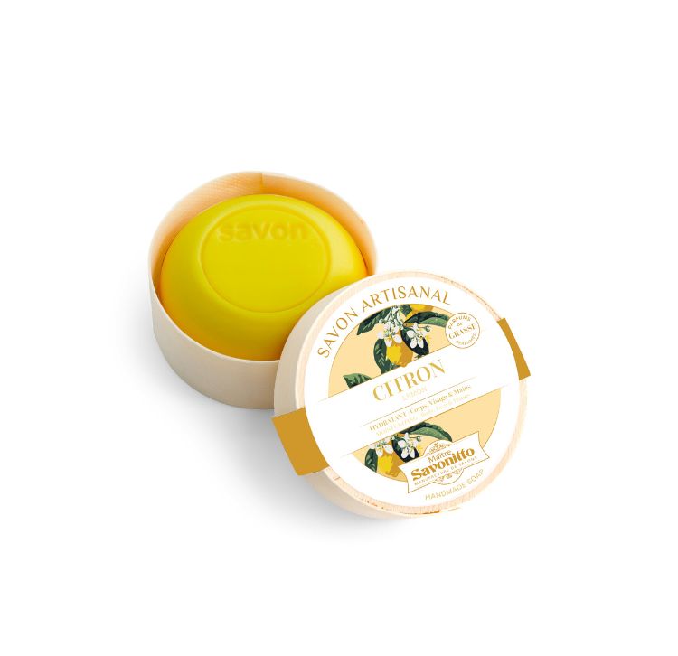 Fast Ekologisk Tvål i Ask 100g - Citron från Maître Savonitto - Bild 2